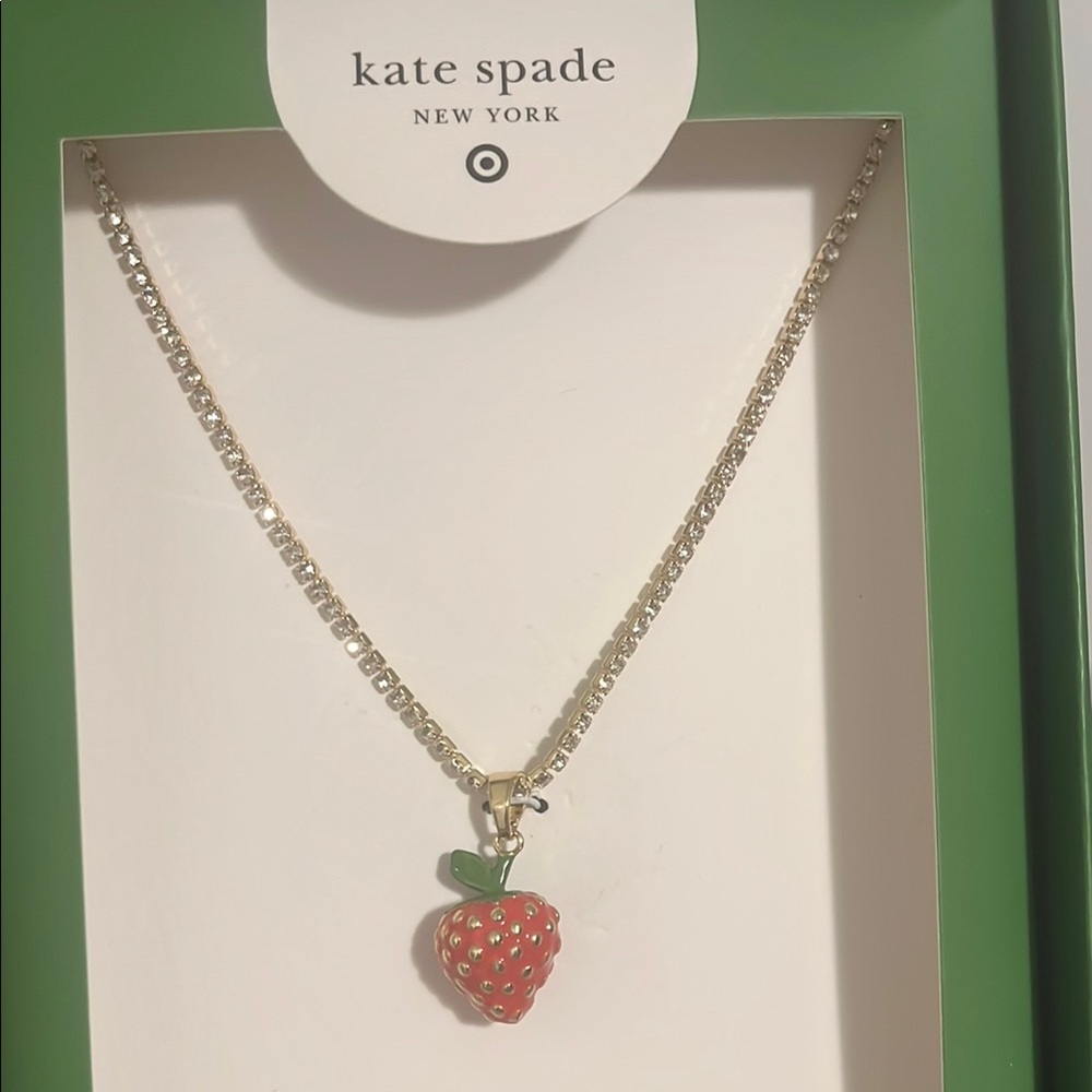 Kate Spade strawberry bling necklace NWT